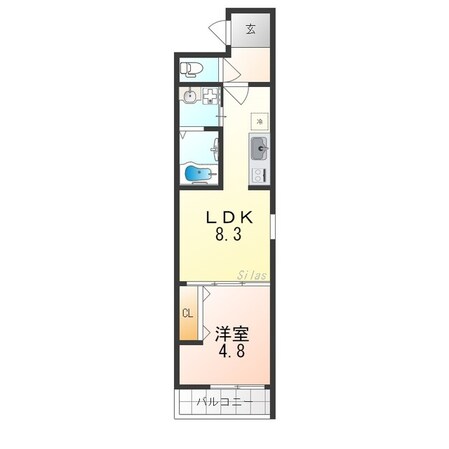 八戸ノ里駅 徒歩11分 1階の物件間取画像